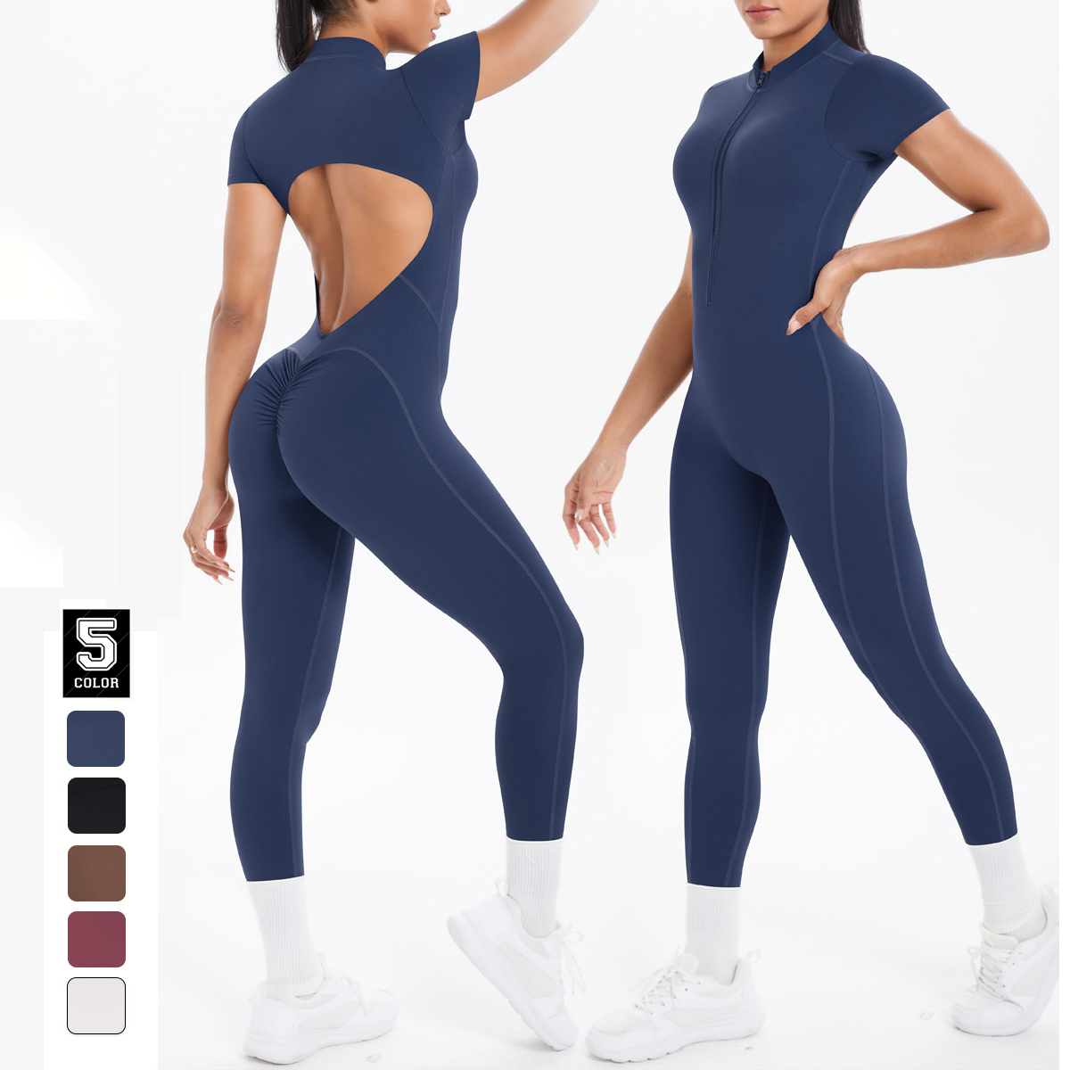 Yoga Overall Fitness - Jumpsuit Bodycon Tanpa Punggung Baru yang