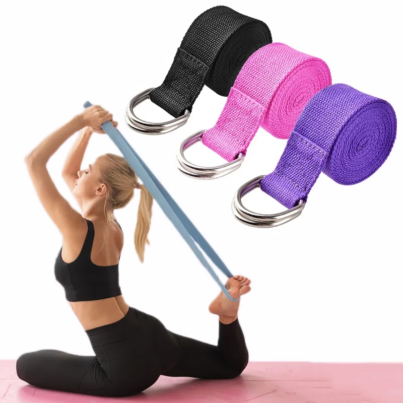 Pilates Ring Circle - Tali Yoga latihan katun 183*3.8cm sabuk