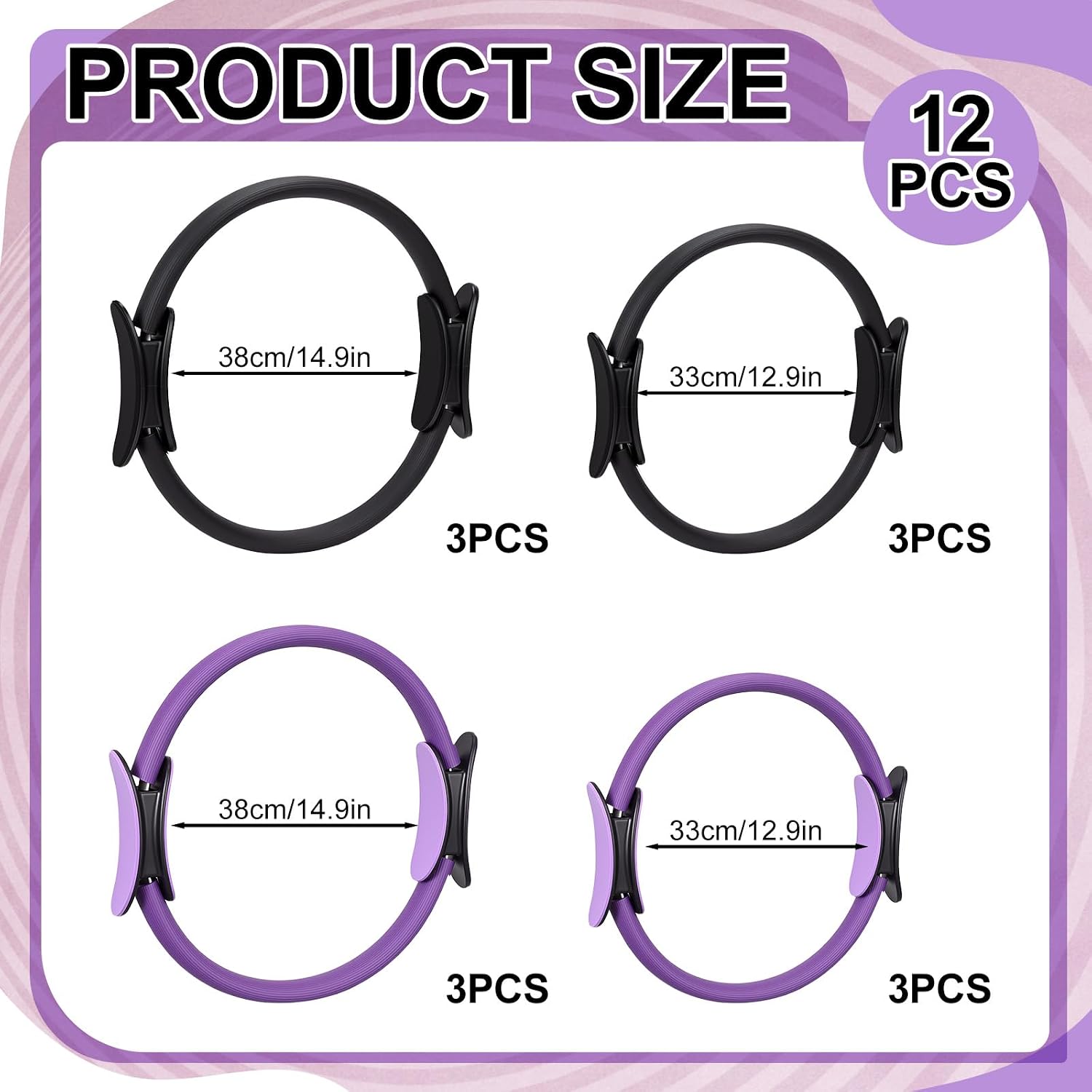12 Pcs Set Cincin Pilates Ukur - Pilates Ring Circle ulasan dan harga