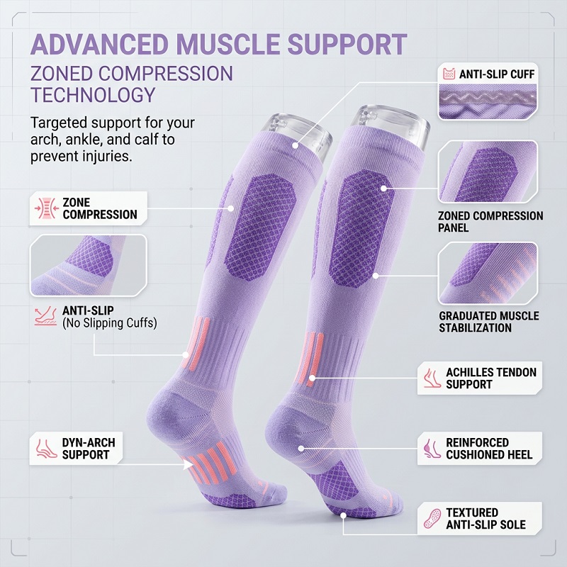 1/6 Pasang Kaus Kaki Panjang W - Jump Rope ulasan dan harga